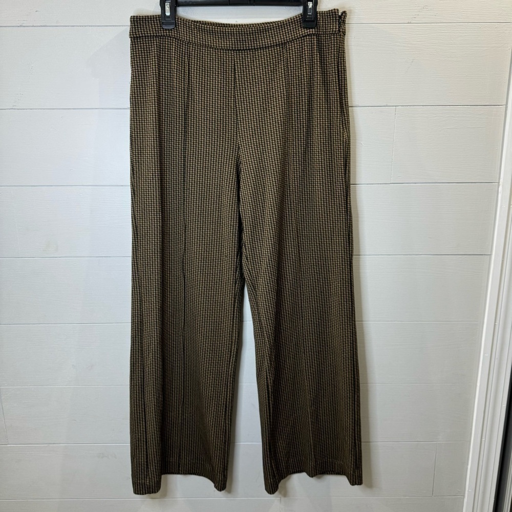 Ann Taylor Herringbone High Rise Straight Leg Trouser
